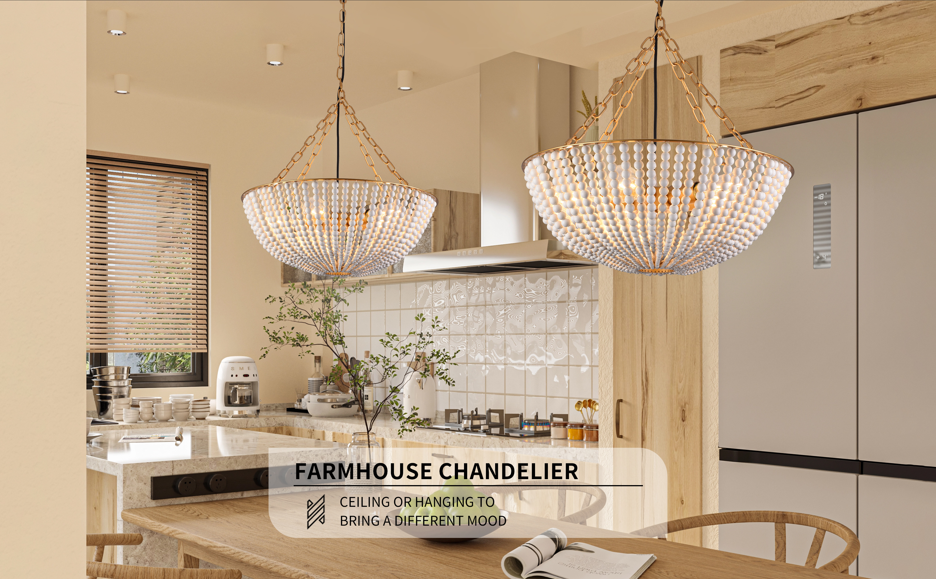 Bohemia Wood Beaded Chandelier (7)