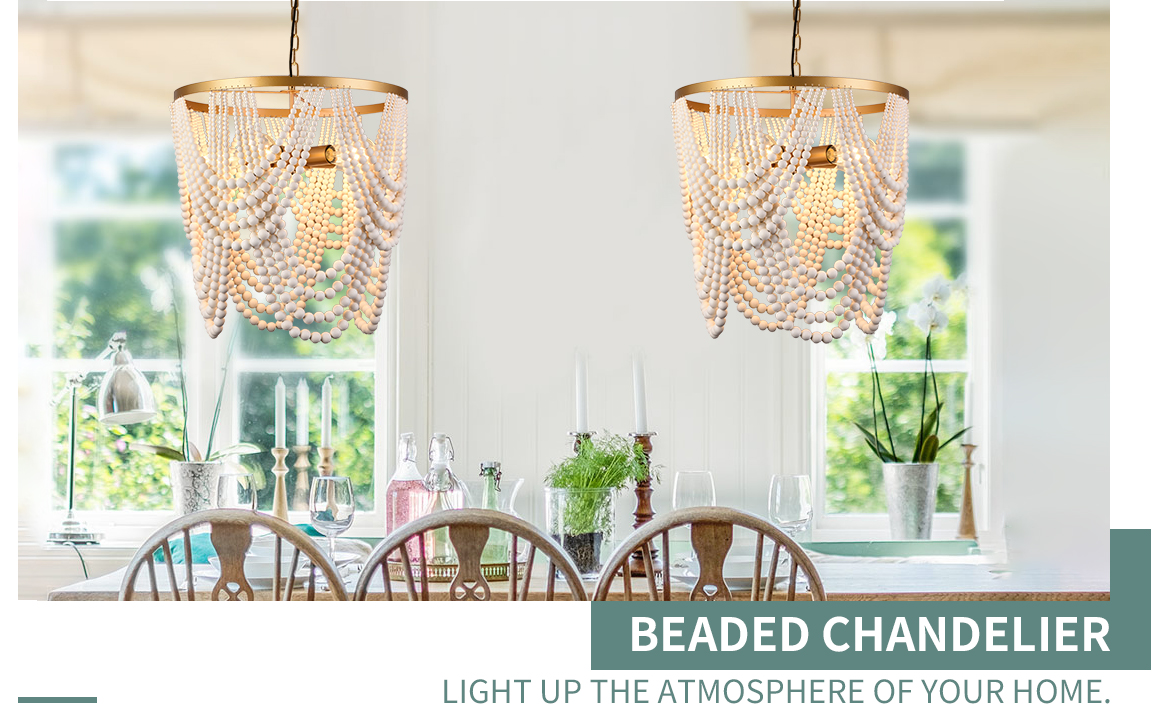 Bohemia Wood Beaded Chandelier (6)