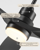 Ceiling Fan with Lights Remote Control, Black Ceiling Fans with 3 Downrods, 3 Blades, Timer, 6 Speed Modern Fan Quiet Reversible DC Motor for Patio Bedroom Outdoor/Indoor 