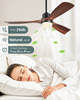 Ceiling Fans with Lights and Remote, Outdoor Ceiling Fan for Patios with Light 3 Downrods, 3 Blades Modern Ceiling Fan Noiseless Reversible DC Motor, Wood Fan for Farmhouse 