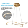 Chandelier Pendant Hanging Light Fixture Elegant Modern Contemporary Adjustable Height Minimalist Gold Ring Brushed Brass 700MM*180MM 55W 3000K 