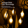 E14 LED Bulbs, Chandelier Light Bulbs 40 Watt Equivalent, Flame Tip Candelabra Light Bulbs 4W, Amber Glass,2500K Warm White, 430LM 35*118MM 
