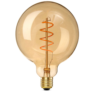Spiral LED Edison Bulbs E27 Screw, Non Flicker, 4W Retro Filament LED Vintage Light Bulbs, Soft Warm White 2200K,Amber Glass, 40 Watts Equivalent, Amber Tungsten Lamp