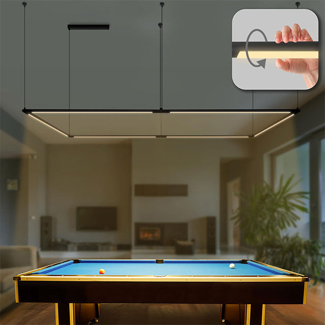 LLED Billiard Pool Table Light, Non-Flickering & Evenly Distributed Light Source, Adjustable Height & 360° Rotatable Light Angle for Billiards Room, Snooker Table, Kitchen Island 