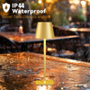 Gold Table Lamps Rechargeable, Cordless Lamp with 26000mAh Battery Operated,Wireless Lamp for Restaurant Home Dinner Dining Kitchen Outdoor Patio,Waterproof & Portable IP44