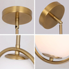 Modern Pendant Lighting Mid Century Globe Pendant Light Fixture Pendant Chandelier Hanging Lighting Fixture with White Globe Glass Lampshade for Kitchen Island Dining Room Bedroom 