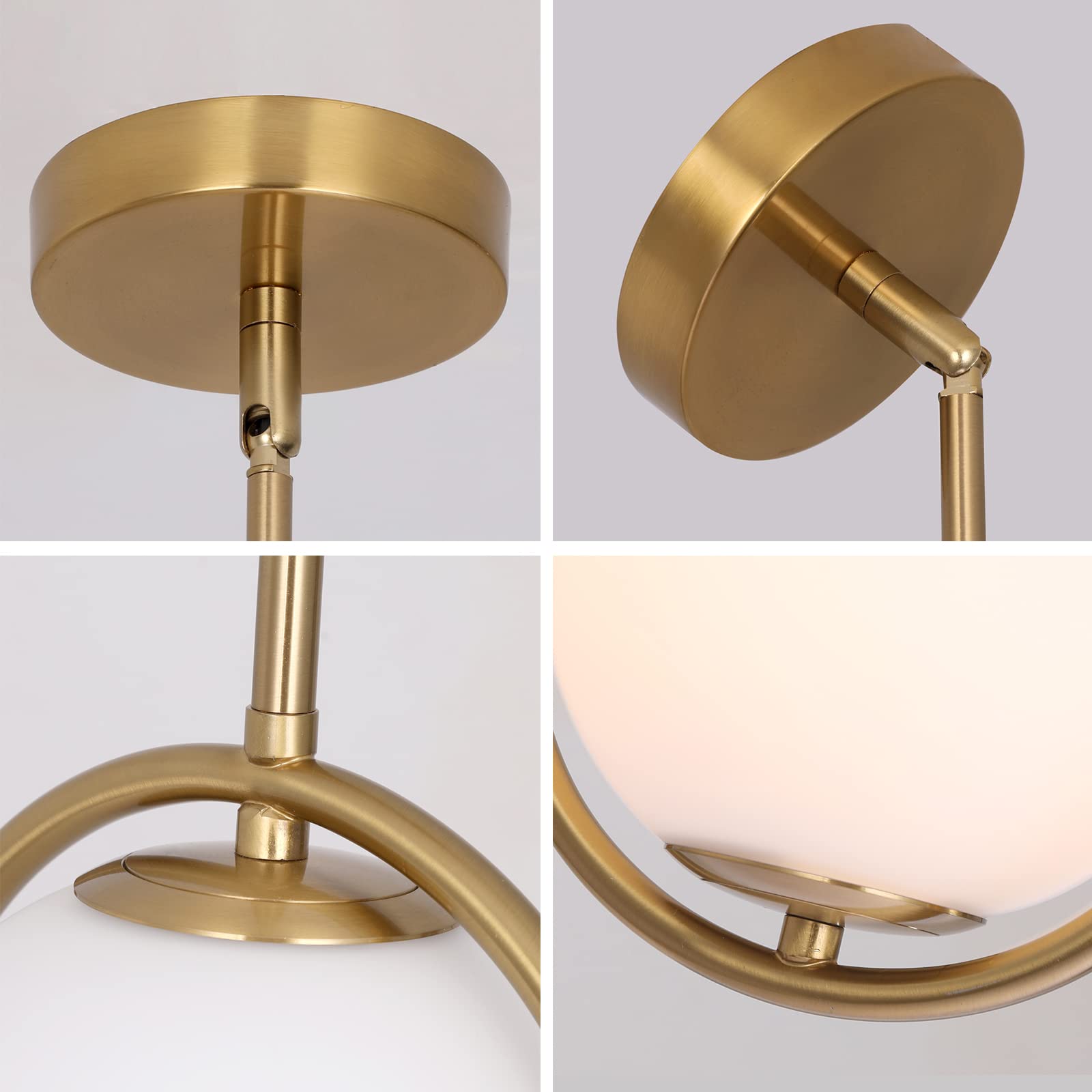Modern Pendant Lighting Mid Century Globe Pendant Light Fixture Pendant Chandelier Hanging Lighting Fixture with White Globe Glass Lampshade for Kitchen Island Dining Room Bedroom 