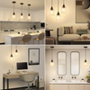 Hanging Pendant Lighting Fixtures, Adjustable Black Hanging Ceiling Lamp with Clear Glass Shade, Modern Pendant Light for Kitchen Island, Dining Room, Bedroom, Hallway 