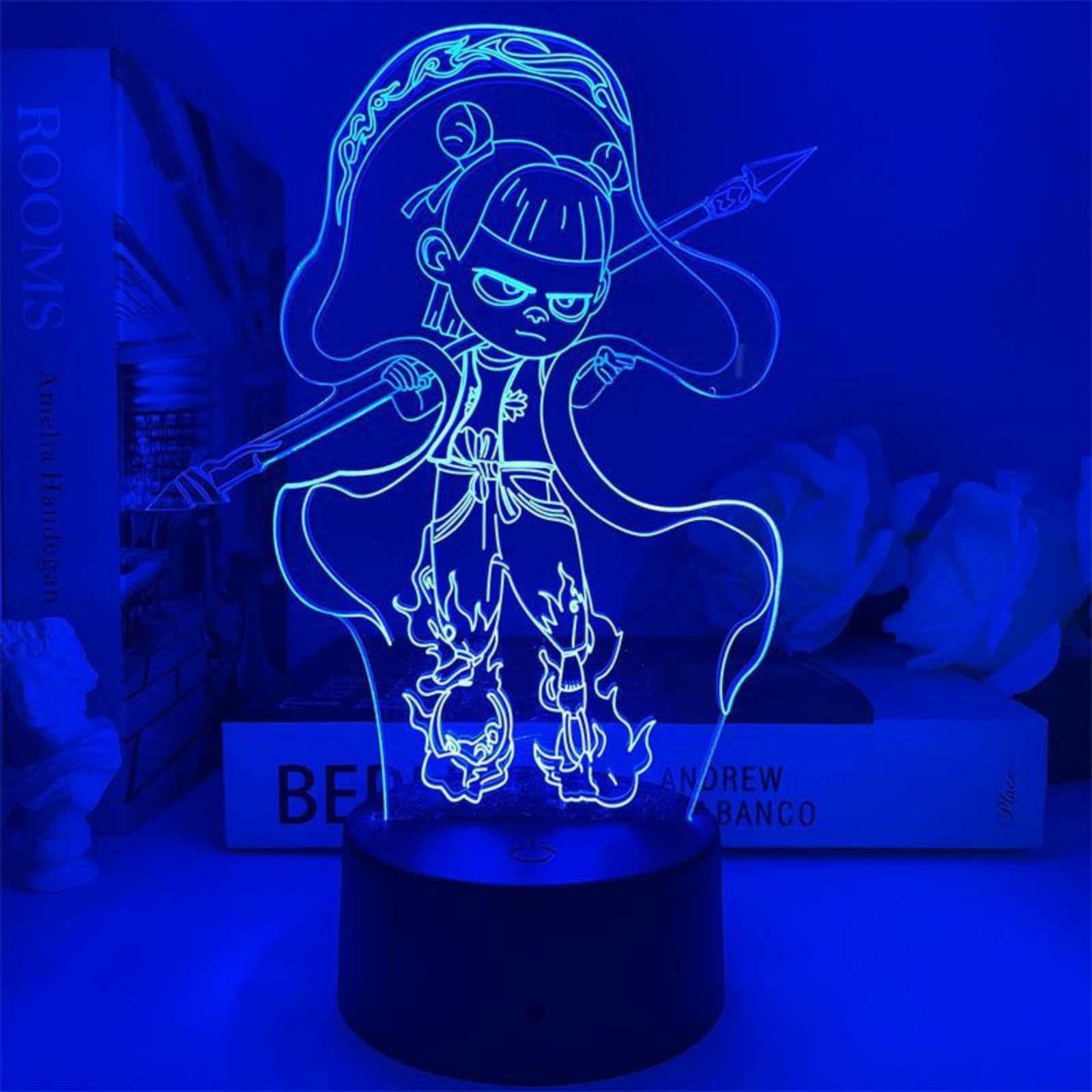 Nezha2 Bedroom Colorful Night Light Creative 3D Cute Nezha Movie Magic Kids Fucking Sea Bedside Night Light