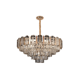 High Quality Electroplated Iron Material LED Gold Modern Glass Crystal Pendant E14 Lamp Head