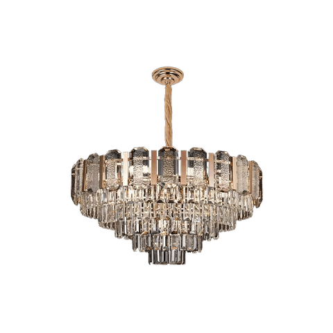 High Quality Electroplated Iron Material LED Gold Modern Glass Crystal Pendant E14 Lamp Head