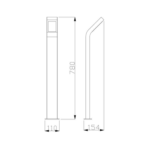 Matt Black 30 Inches/780mm Height IP54 Waterproof 4000K Daylight LED Outdoor Lawn Lamp For Path Iluminated Decoration