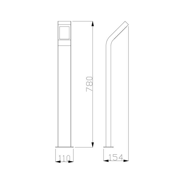 Matt Black 30 Inches/780mm Height IP54 Waterproof 4000K Daylight LED Outdoor Lawn Lamp For Path Iluminated Decoration