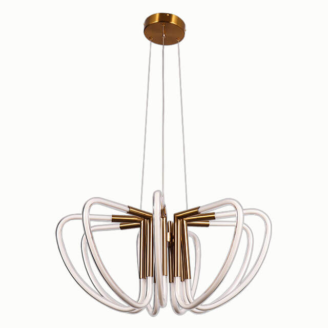 Φ600*H1500MM 60W 3000K brass coloured lamp head, white tube modern LED pendant lamp Made in China