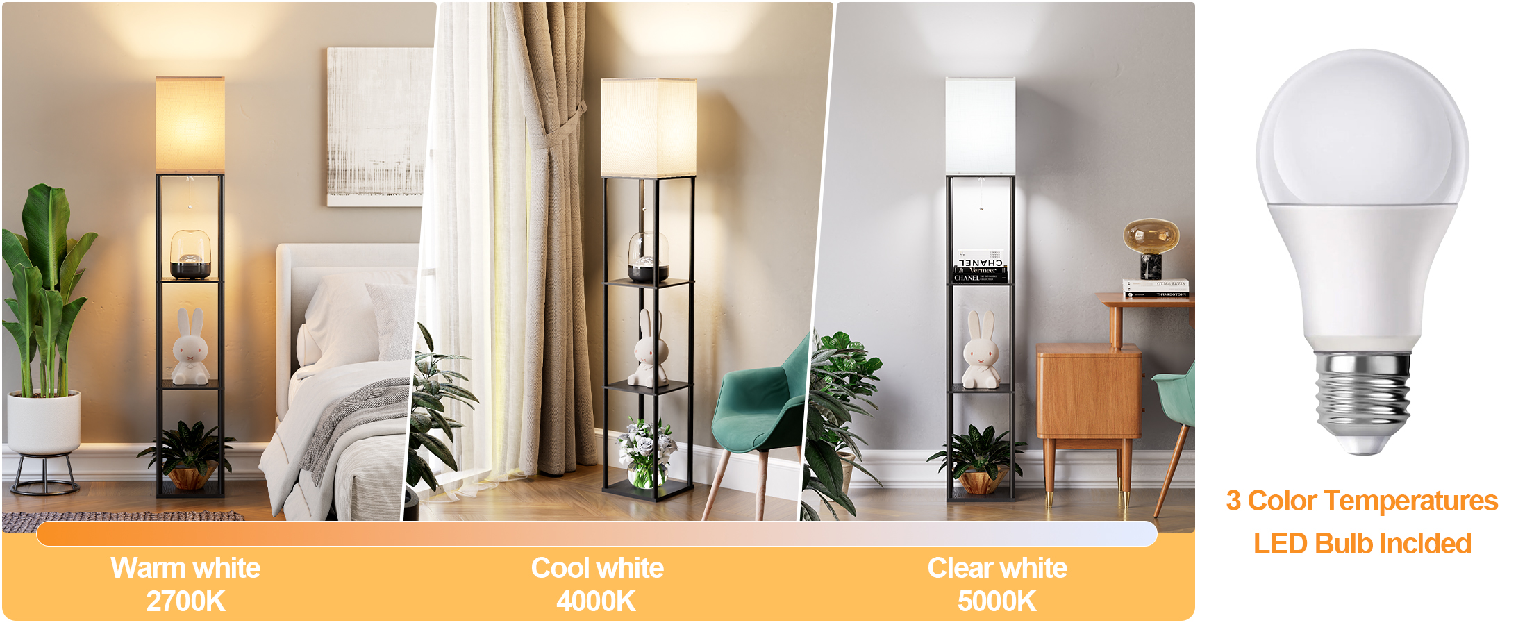 Floor Lamp with Shelves for Living Room (2)