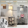Floor Lamp with Table, End Table with Charging Station, 3 Color Temperatures 9W LED Bulb, Modern Shelves Side Table for Bedroom, Living Room