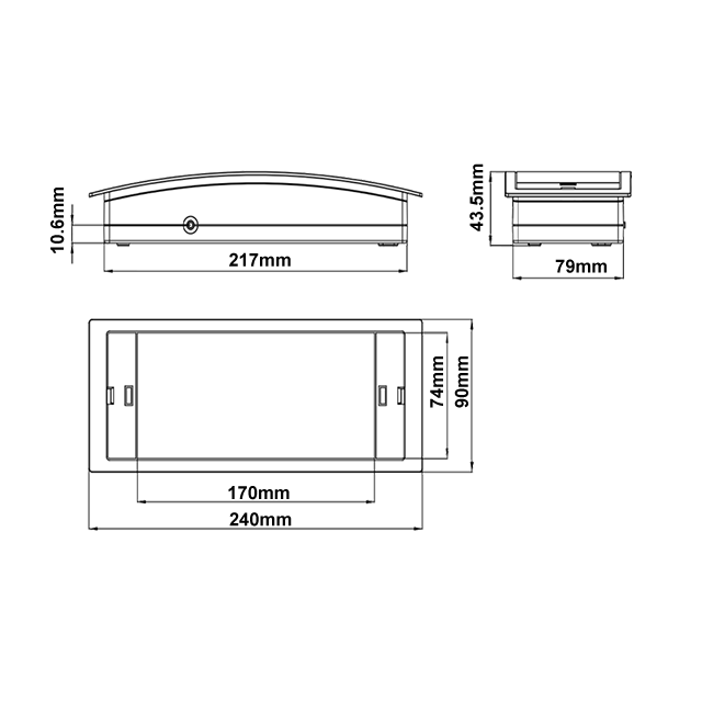 Transparent Polycarbonate Diffuser And ABS Shell New Best-selling Modern Ultra-thin Emergency Light Indoor Lighting 1000mAh Battery