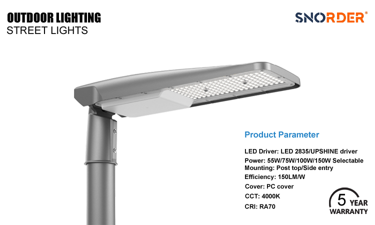 1. 50W 75W 100W 150W wholesale LED modern street lamp 4000K160LMW800Lm12000Lm16000Lm24000Lm optional 5-year warranty LED3030 Inventronics driver
