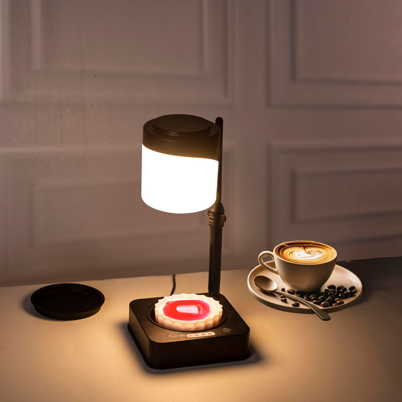 Candle Warmer Lamp with Timer, Dimmable Electric Candle Lamp Warmer Adjustable Height Candle Warmer Lamp, Polyethylene Wax Warmer for Scented Wax 
