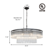  Modern Chandelier, Crystal Glass Chandelier Lighting, Round Dining Room Chandelier Contemporary Pendant Ceiling Light for Bedroom Foyer Entryway