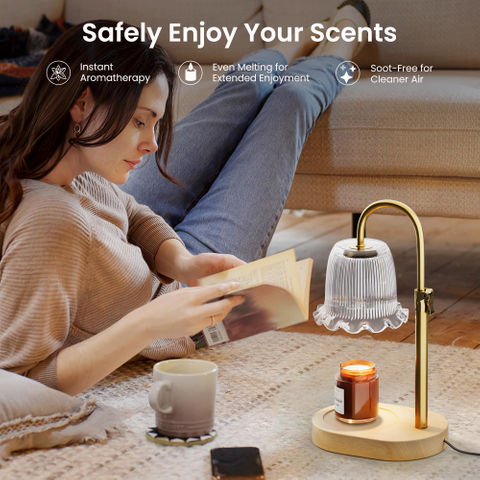 Candle Warmer Lamp with Timer, Candle Lamp Warmer 4 Level Dimmable, Mothers Day Gift and House Warming Gift New Home Bedroom Decor Adjustable Candle Warmer Lamp for Jar Candles for Bedroom 