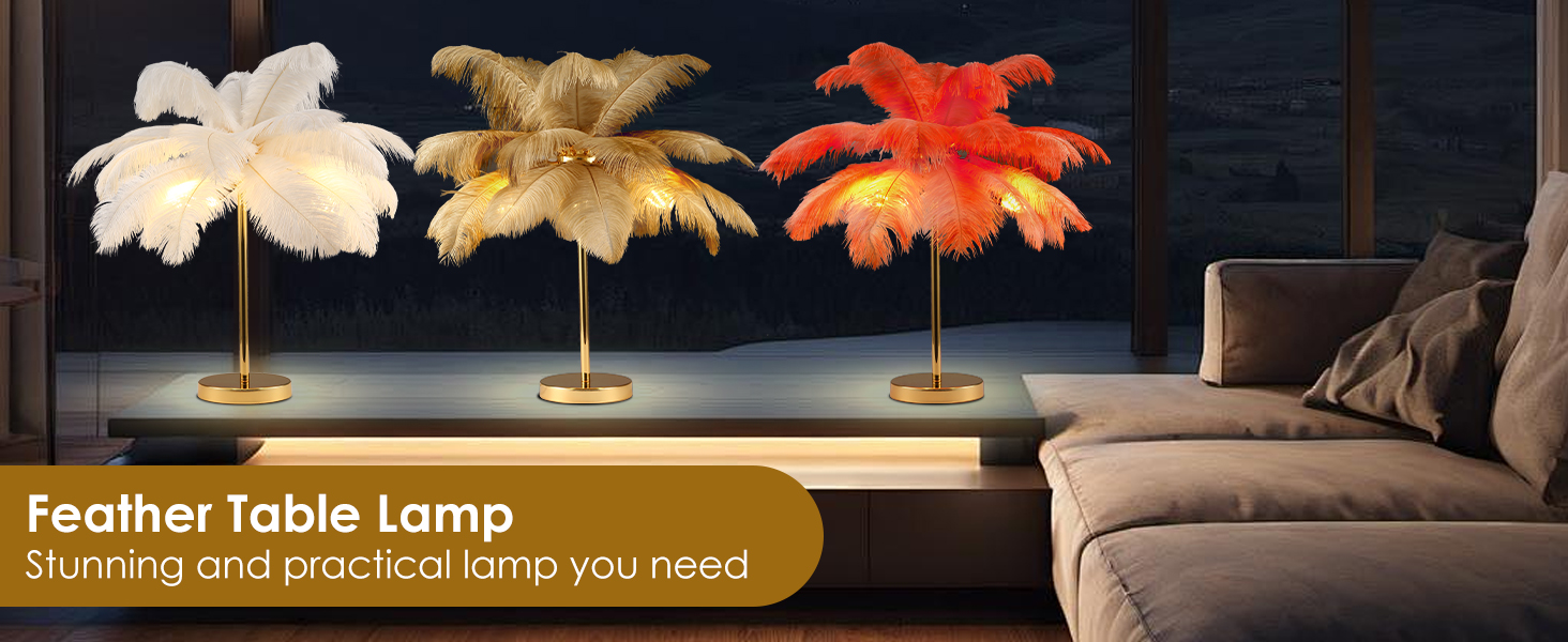 Ostrich Feather Table Lamp (1)