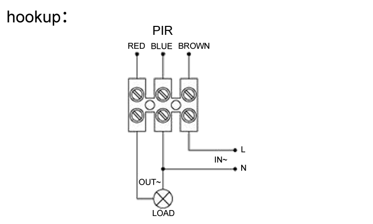 4. Circuit diagram of the product Modern LED induction lamp, with a detection range of 180 degrees and a maximum detection distance of 12m. Hot-selling infrared sensor IP44 indoor lighting