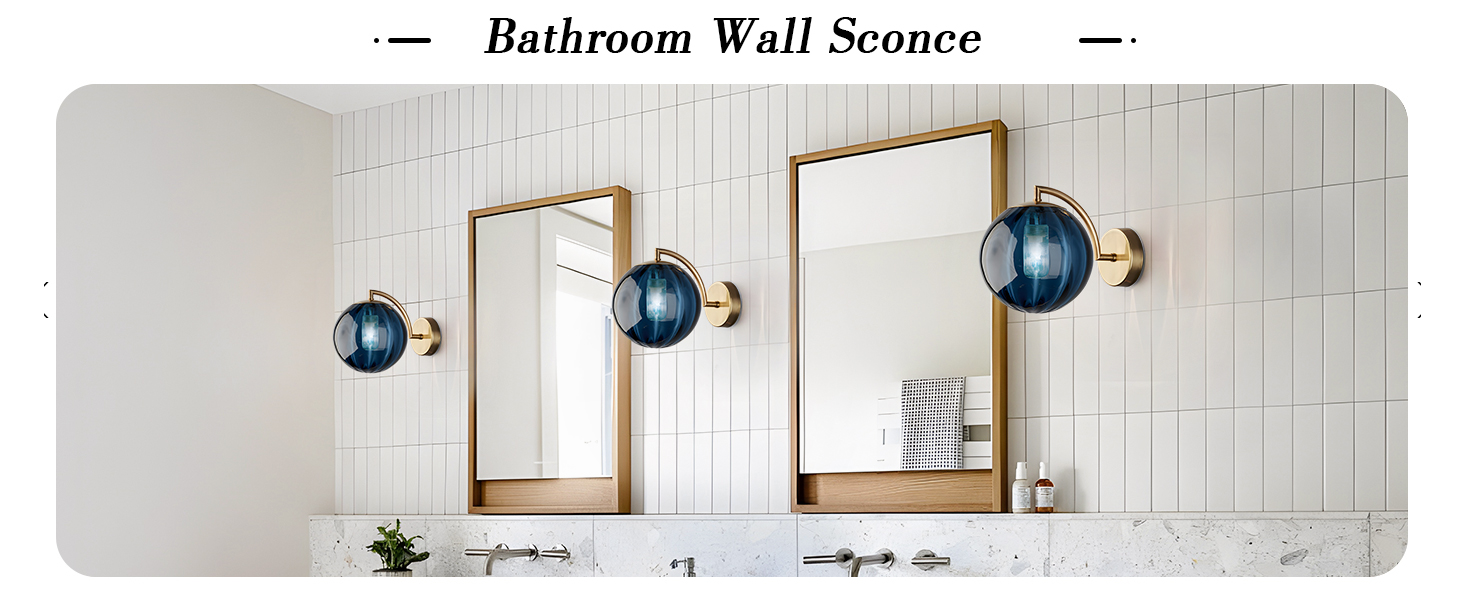 Glass Wall Sconces Brushed Brass Wall Sconce Light (4)
