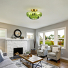 Ceiling Lights Flush Mount Ceiling Light Glass Ceiling Light Gold Base Modern Light Fixture for Hallway Living Room Kitchen Bedroom 3 Bulbs