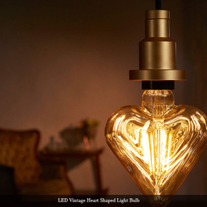 LED Bulb E27 4W Heart Shaped Non-Dimmable LED COB Filament Bulb Edison Lamp Indoor Home Decoration Tungsten Lamp Vintage Bulbs 125*166mm 