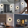  Outdoor LED Wall Light Modern Outdoor Porch Light Patio Light Outdoor Wall Sconce Aluminum Waterproof Porch Lights Indoor Outdoor Sconce Wall Lighting Warm White 3000K (Square) 