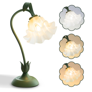 Flower Table Lamp,LED Reading Light Bedside Vintage Flower Night Light,3 Colors Modes Kawaii Bedside Lamps Decor,Living Room Bedroom Room Lighting Table Lamps Home Decoration