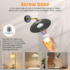 E26 Rechargeable Light Bulbs with Remote Control Timer and 3 Color Temperature Magnetically Battery Operated Light Bulbs Dimmer for Non-Hardwired Detachable (5W+E26+3Colors) 