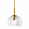 Modern Industrial Pendant Lights, Amber Glass Bell Shape Pendant Lights Kitchen Island with Matte Finished Metal Pendant Light Fixtures 