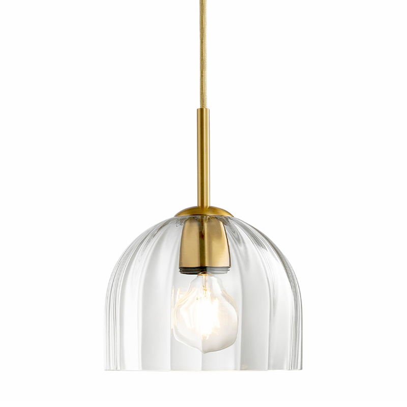 Modern Industrial Pendant Lights, Amber Glass Bell Shape Pendant Lights Kitchen Island with Matte Finished Metal Pendant Light Fixtures 