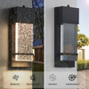  Dusk to Dawn Porch Lights, Modern Black Wall Sconce with Crystal Bubble LED, Outdoor Lighting Fixture