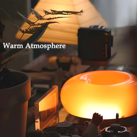 Modern Orange Donut Lamp, Plug-in Bedside Lamp Or Plug-in Wall Sconces, Creative Atmosphere Orange Light for Kids Room, Reading Room Or Warm Decoration 