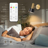 Battery Operated Wall Lights, Wireless Battery Powered Wall Sconce, Modern Metal Indoor Wall Lamp, Dimmable with Remote, Suitable for Living Room Bedroom Golden-Like Brass Finish