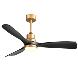 Modern Black and Gold Ceiling Fan with Lights and Remote, ETL Listed, 3 Downrods, 3 Blade Gold Black Ceiling Fans, Reversible Quiet DC Motor, 3 Timer for Outdoor Patio Waterproof Bedroom 