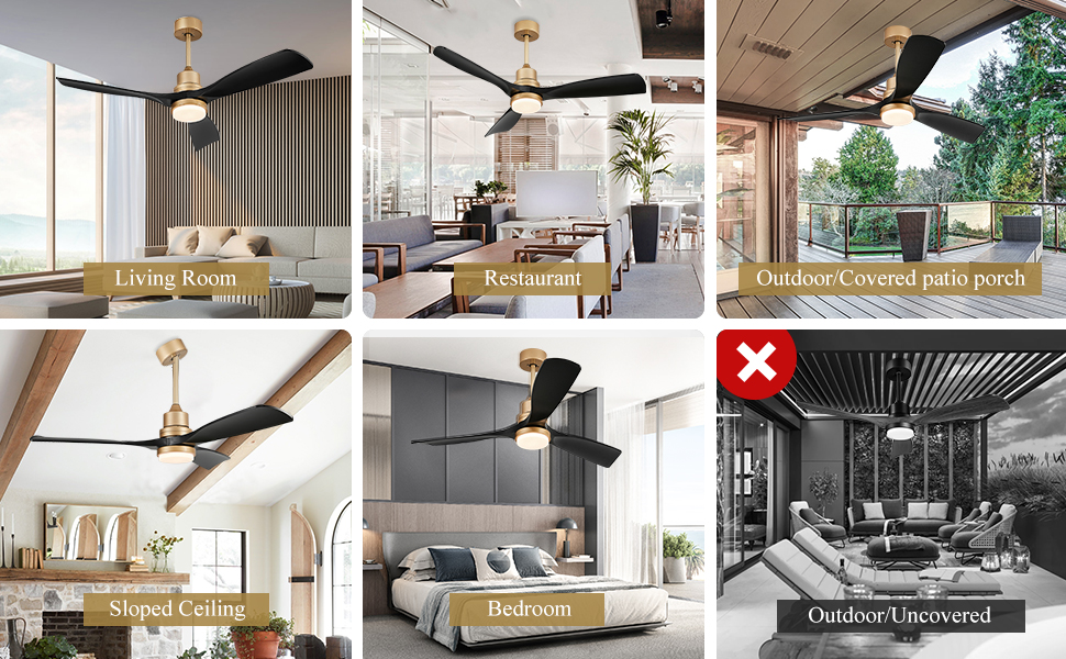 Modern Black and Gold Ceiling Fan with Lights and Remote (15)