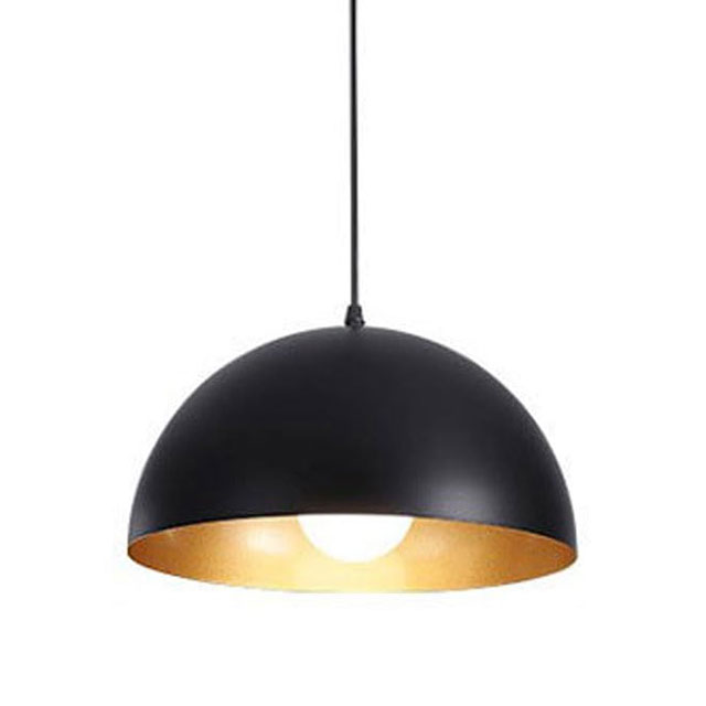 Industrial Dome Chandelier Vintage Farmhouse Black and Gold Pendant Light Fixtures Large Pendant Light E27 Aluminium for Kitchen Island Dining Room, Bedroom, Hallway, Foyer 