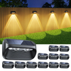  Solar Fence Lights Outdoor, Fence Lights Solar Powered with 2 Modes, Bright Lens LED Fence Solar Lights Outdoor Waterproof, Outdoor Solar Deck Lights for Fence Yard Step Stair Railing 