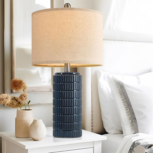 Modern Ceramic Table Lamp for Living Room White Desk Lamps for Bedroom Farmhouse Bedside Nightstand Bedside Lamp End Table Lamps
