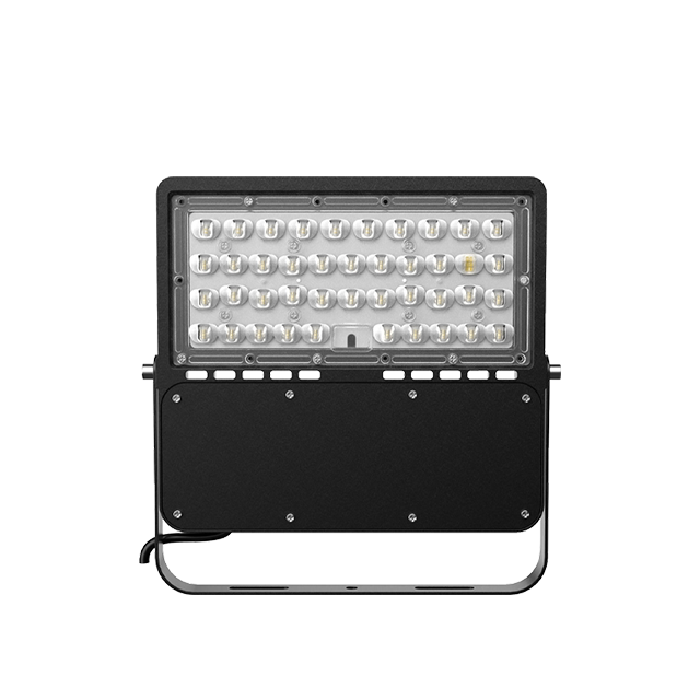 100W Modern Black Floodlight 5700K IP66 Waterproof Commercial Panel Light 80*150° Lighting Angle With Two Auto Dry Respirators