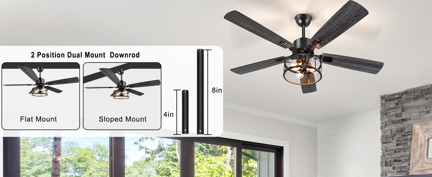 52 Inch Farmhouse Ceiling Fan with Lights and Remote (21)