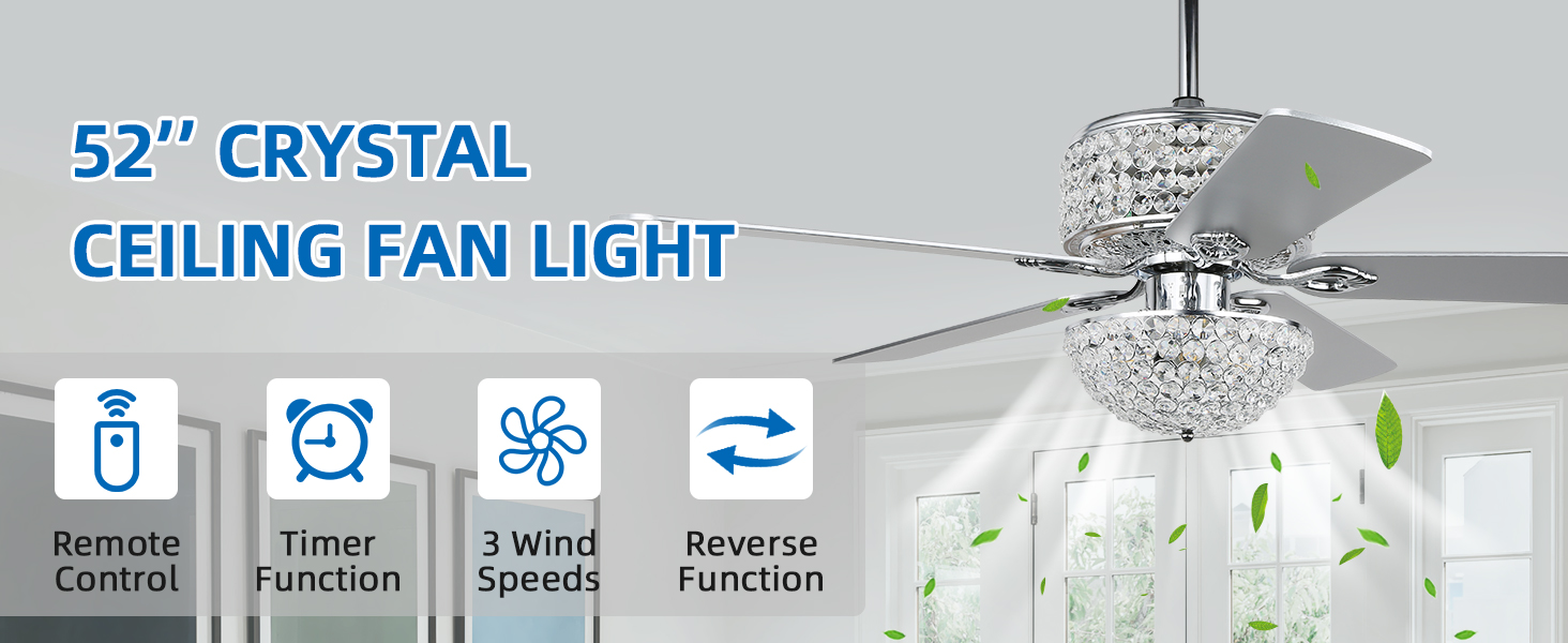Crystal Ceiling Fan with Lights (16)