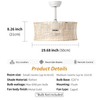 Boho Rattan Ceiling Fan with Light, 20
