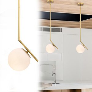 Modern Gold Pendant Light Fixtures Glass Globe Pendant Lighting for Kitchen Island 1-Light Mid Century Pendant Light 
