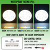 18W 3CCT Round Recessed LED Panel Light with CCT Switch | &Oslash;225mm