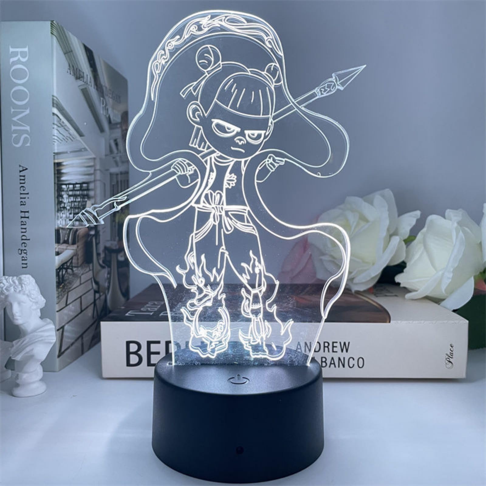 Nezha2 Bedroom Colorful Night Light Creative 3D Cute Nezha Movie Magic Kids Fucking Sea Bedside Night Light
